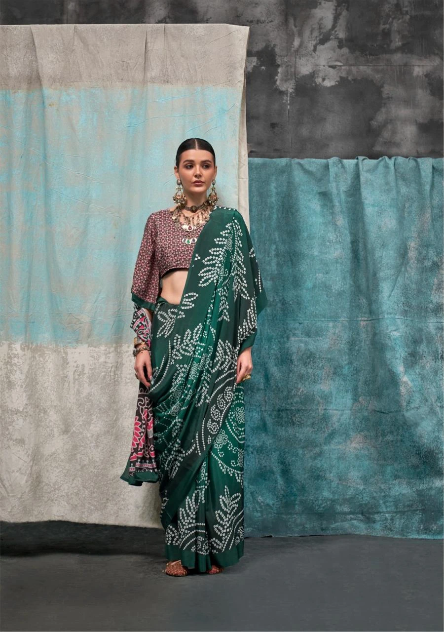 Rajbeer Kernia’S Pure Crape Wholesale Fancy Sarees Catalog — Wholesale Sarees, MPA wholesale from Surat — view 4